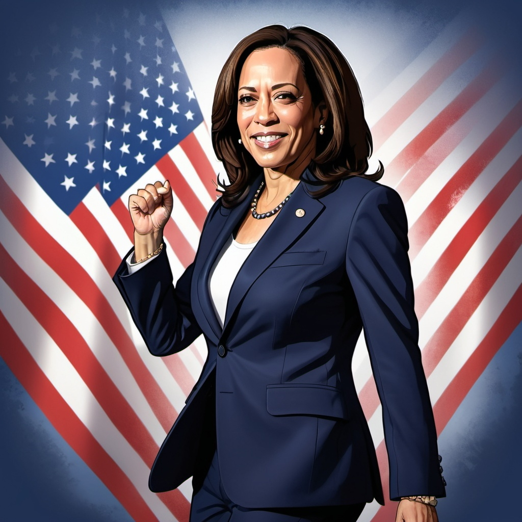 Imagen de la vicepresidenta Kamala Harris creada con IA